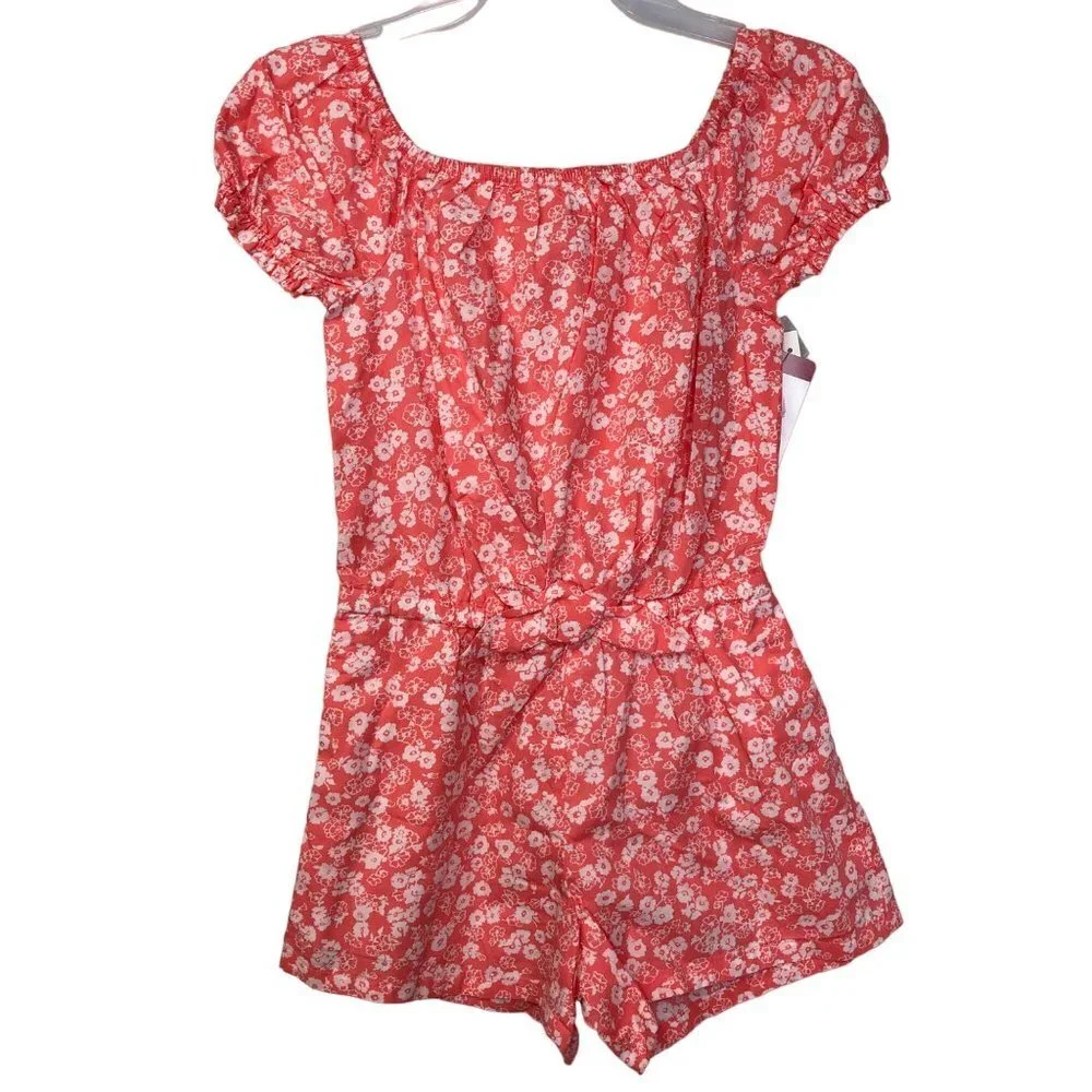 GAP Girl's Soft Chambray Short Puff Sleeve One Piece Romper NWT‎